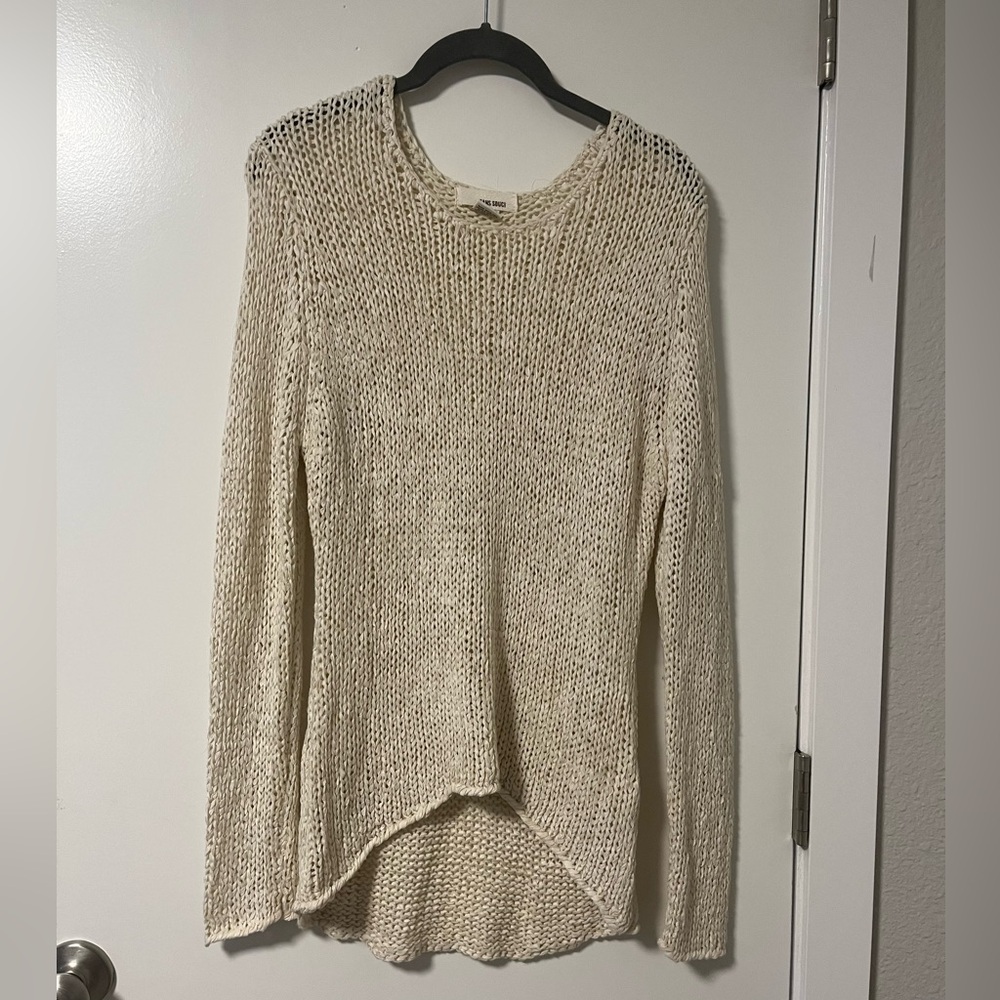 Cream Light Open Knit Women's Sweater